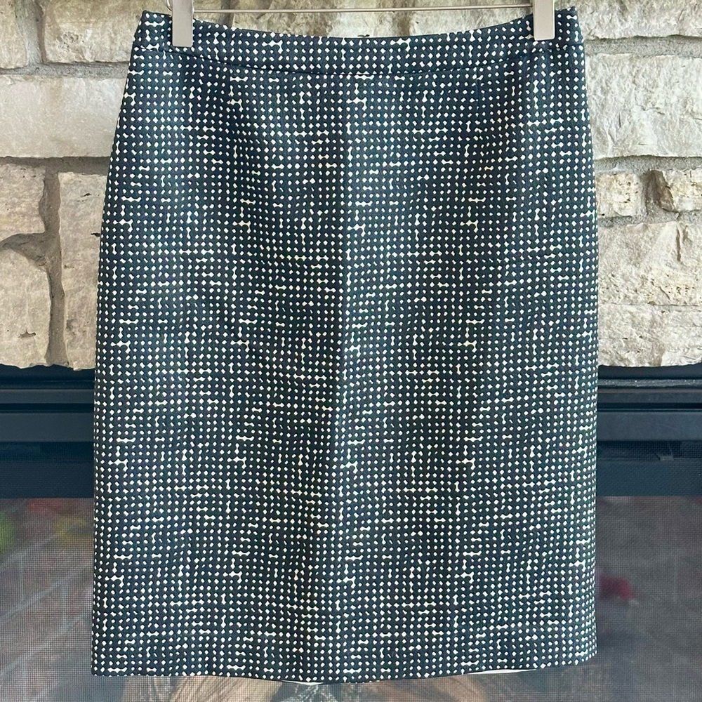 Tory Burch Black & White Pencil Skirt Knee-Length Zipper Women Size 10✨EUC✨